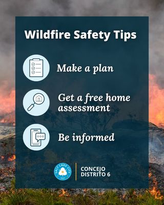Wildfire Safety Tips infographic