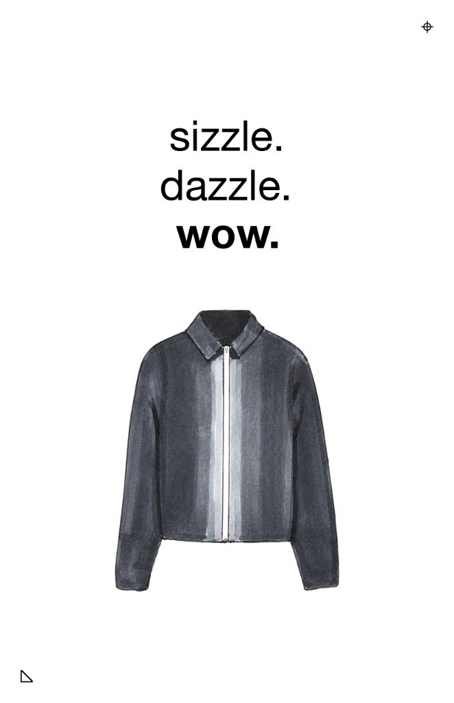 Postcard front: sizzle, dazzle, wow with jacket illustration